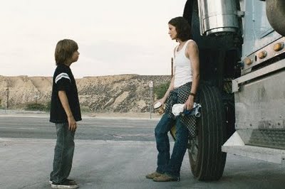 Jimmy Bennett and Michell Monaghan in Trucker