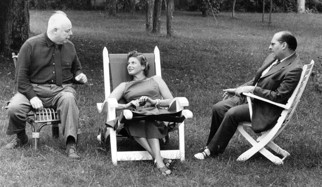 Jean Renoir, Ingrid Bergman and Roberto Rossellini